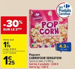 Carrefour - Popcorn Sensation offre à 1,79€ sur Carrefour