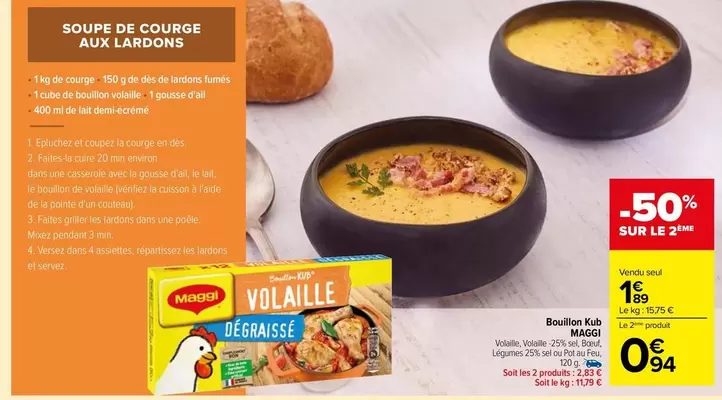 Soupe De Courge Aux Lardons offre à 1,89€ sur Carrefour