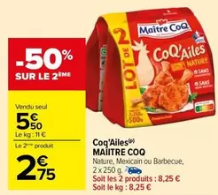 Maître Coq - Coq'ailes offre à 5,5€ sur Carrefour