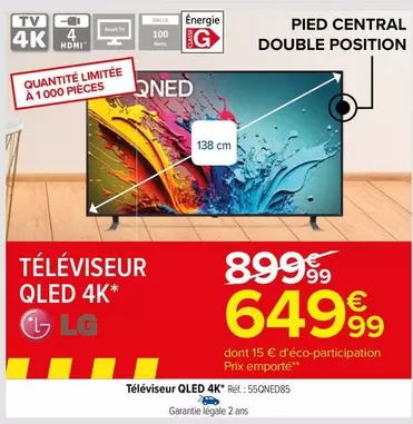 LG - Téléviseur Qled 4k offre à 649,99€ sur Carrefour