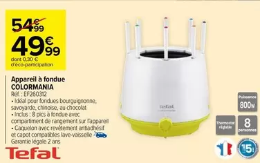 Tefal - Appareil À Fondue Colormania offre à 49,99€ sur Carrefour