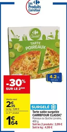 Carrefour - Tarte Alés Surgelée offre à 2,35€ sur Carrefour