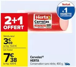 Herta - Cervelas offre à 3,69€ sur Carrefour