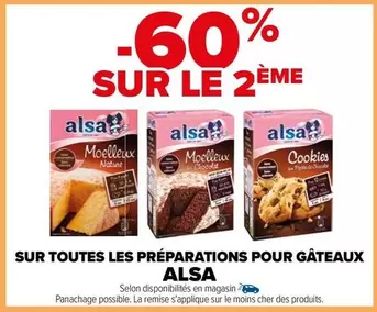 Alsa - Sur Toutes Les Préparations Pour Gateaux offre sur Carrefour