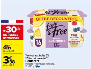 Yaourts Aux Fruits 0% "Offre Découverte" offre à 3,38€ sur Carrefour