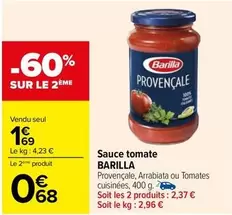 Barilla - Sauce Tomate offre à 1,69€ sur Carrefour