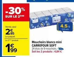 Carrefour - Mouchoirs Blancs Mini Soft offre à 2,85€ sur Carrefour