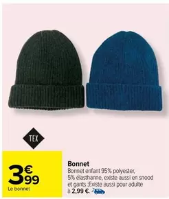 Tex - Bonnet offre à 3,99€ sur Carrefour