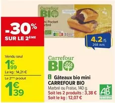 Carrefour - Gâteaux Bio Mini offre à 1,99€ sur Carrefour