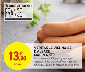 Véritable Viennoise D'alsace Maurer offre à 13,9€ sur Intermarché Contact