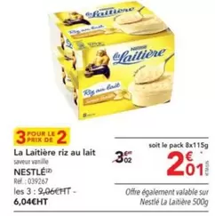 Nestlé - La Laitière Riz Au Lait offre à 2,01€ sur Metro