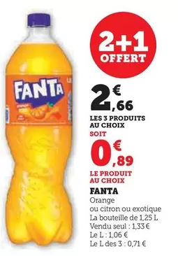 Fanta - Orange offre à 1,33€ sur Super U