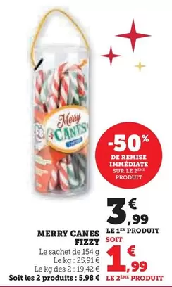 Fizzy - Merry Canes offre à 3,99€ sur Super U