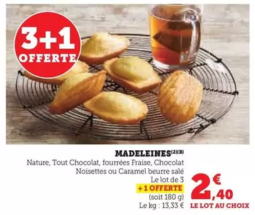 Madeleines offre à 2,4€ sur Hyper U