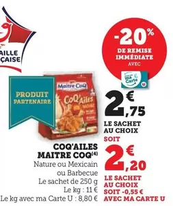 Maître Coq - Coq'Ailes offre à 2,75€ sur U Express