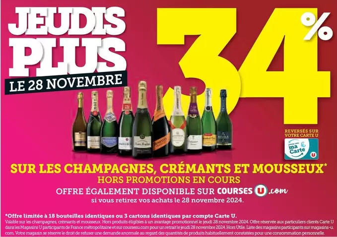 Sur Les Champagnes, Crémants Et Mousseux offre sur U Express