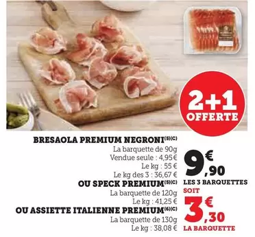 Negroni - Bresaola Premium offre à 4,95€ sur U Express