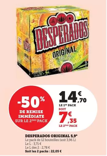 Desperados - Original 5,9° offre à 14,7€ sur Super U