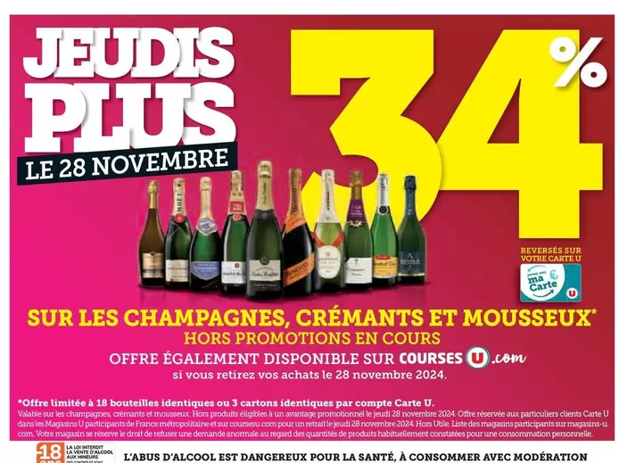 Sur Les Champagnes, Crémants Et Mousseux offre sur Super U