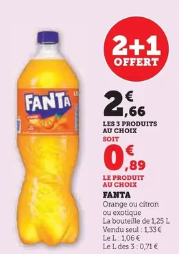 Fanta - Orange Ou Citron Ou Exotique offre à 1,33€ sur Super U