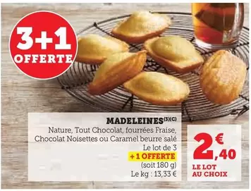 Madeleines offre à 2,4€ sur Super U