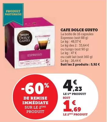 Nescafé - Cafe Dolce Gusto offre à 4,23€ sur U Express