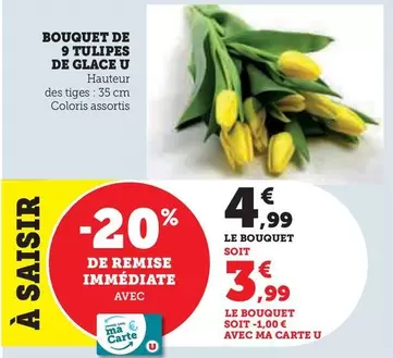 U - Bouquet De 9 Tulipes De Glace offre à 4,99€ sur U Express