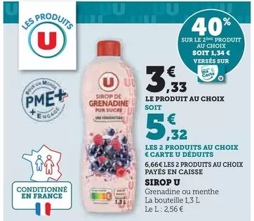 U - Sirop offre à 3,33€ sur U Express