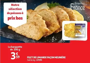 Le Poissonnier - Filet De Limande Façon Meunière offre à 3,59€ sur Auchan Supermarché