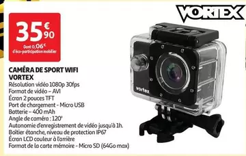 Vortex - Caméra De Sport Wifi offre à 35,9€ sur Auchan Hypermarché