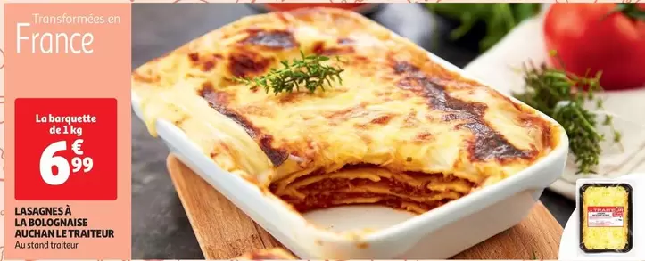 Auchan - Lasagnes À La Bolognaise Le Traiteur  offre à 6,99€ sur Auchan Hypermarché