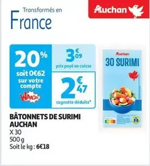 Auchan - Bâtonnets De Surimi offre à 2,47€ sur Auchan Hypermarché