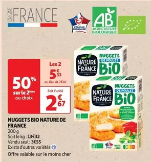 Nature De France - Nuggets Bio offre à 3,55€ sur Auchan Hypermarché