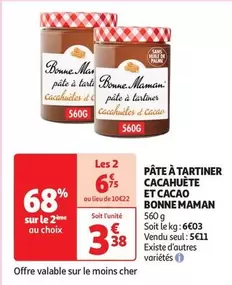 Bonne Maman - Pâte À Tartiner Cacahuète Et Cacao offre à 5,11€ sur Auchan Hypermarché