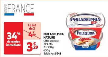 Philadelphia - Nature offre à 3,29€ sur Auchan Hypermarché