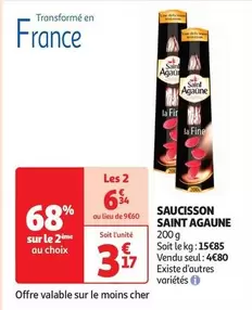 Saint Agaune - Saucisson offre à 3,17€ sur Auchan Hypermarché