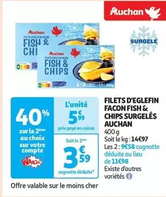 Auchan - Filets D'Eglefin Façon Fish & Chips Surgelés offre à 5,99€ sur Auchan Hypermarché