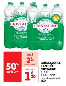 Cristaline - Eau De Source Gazeifiée offre à 1,2€ sur Auchan Hypermarché