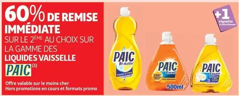 Paic - Sur La Gamme Des Liquides Vaisselle offre sur Auchan Hypermarché