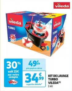 Vileda - Kit De Lavage Turbo offre à 49,99€ sur Auchan Hypermarché