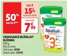 Blédina - Croissance Bledilait offre à 10,65€ sur Auchan Hypermarché