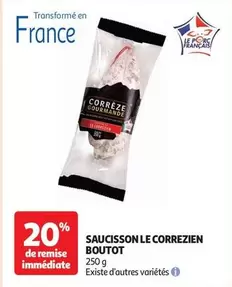 Correze Gourmande - Saucisson Le Correzien Boutot offre sur Auchan Hypermarché