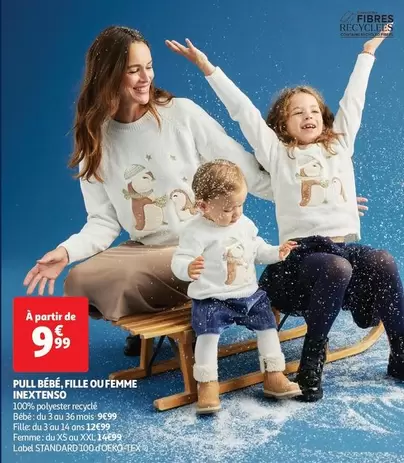 Inextenso - Pull Bébé, Fille Ou Femme offre à 9,99€ sur Auchan Hypermarché