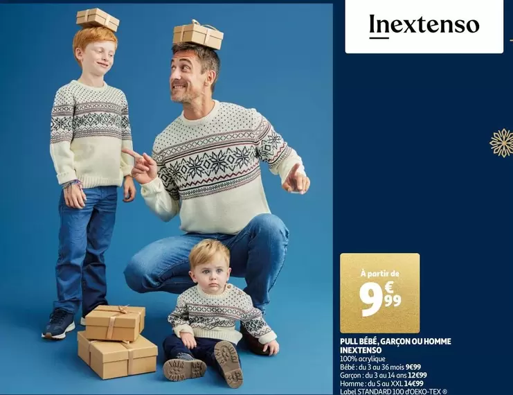 Inextenso - Pull Bebe Garçon Ou Homme offre à 9,99€ sur Auchan Hypermarché