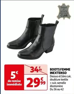 Inextenso - Boots Femme offre à 29,99€ sur Auchan Hypermarché