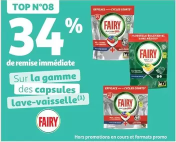 Fairy - La Gamme Des Capsules Lave-Vaisselle offre sur Auchan Supermarché