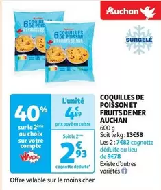 Auchan - Coquilles De Poisson Et Fruits De Mer offre à 4,89€ sur Auchan Hypermarché