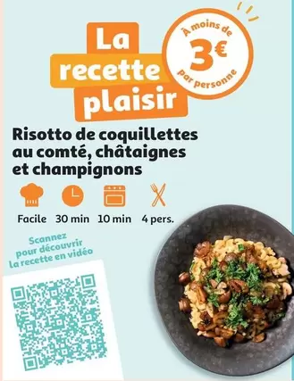 Risotto De Coquillettes Au Comté, Châtaignes Et Champignons offre à 3€ sur Auchan Hypermarché