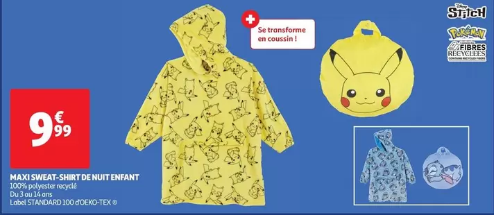 Maxi Sweat Shirt De Nuit Enfant offre à 9,99€ sur Auchan Supermarché