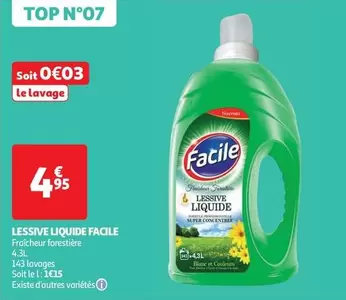 Facile - Lessive Liquide offre à 4,95€ sur Auchan Supermarché